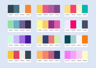 Pantone renk paleti örnekleri rgb altıgeninde