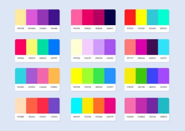 Pantone renk paleti örnekleri rgb altıgeninde