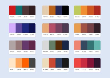 Pantone renk paleti örnekleri rgb altıgeninde