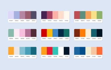 Pantone renk paleti örnekleri rgb altıgeninde
