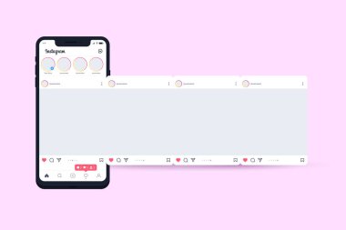 Vektör Instagram atlıkarınca arayüzü