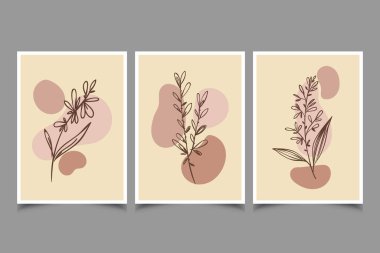 El çizimi boho duvar sanat vektörü çizimi düz tasarım. Boho estetik iç mimarisi için soyut geometrik baskılar