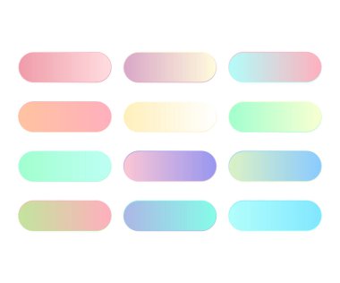 vektör yumuşak pastel renk eğimleri kombinasyonu büyük küme