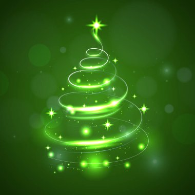 Vektör ışığı yolu Noel ağacı arkaplan tasarımı