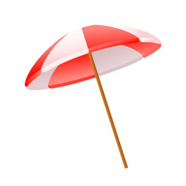 Beyaz arkaplandaki vektör plaj şemsiyesi izole