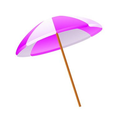 Beyaz arkaplandaki vektör plaj şemsiyesi izole