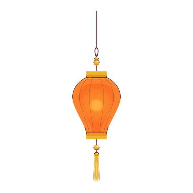 Beyaz arkaplanda vektör çin lambası çizimi