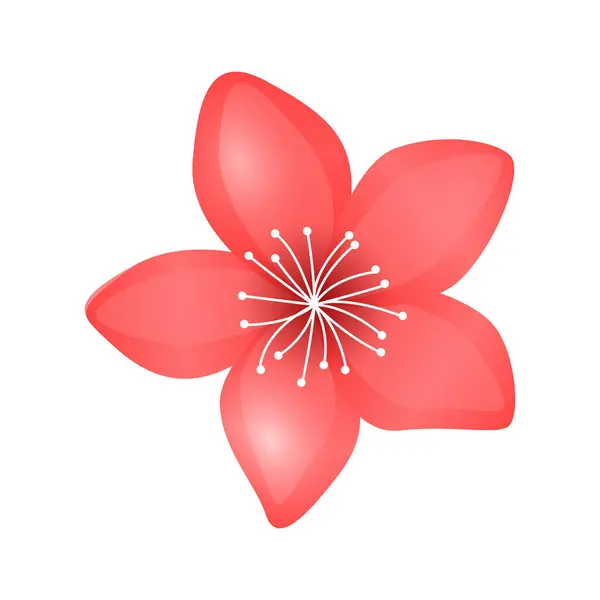 Vecteur Akura Fleur Icône Délicate Fleur Cerisier Pétales Printemps Motifs — Image vectorielle