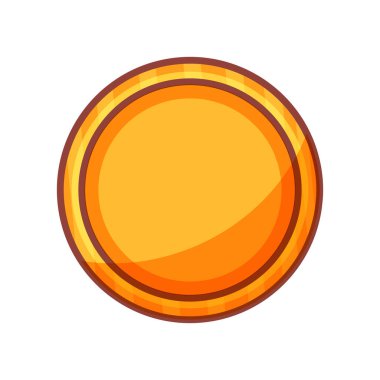 Vektör karikatür altın sikke oyunu varlığı, karikatür tarzında parlak ikon tasarımı izole edilmiş