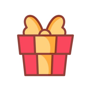 Kurdeleye sarılmış bir hediye kutusunun vektör çizimi