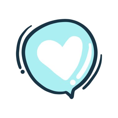 Aşk vektörü illüstrasyonunun kalp deklarasyonuyla vektör düşünce bulutu