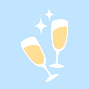 Şampanya kadehleri illüstrasyonu