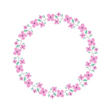 vektör el çizimi bahar çiçeği çerçeve kavramı