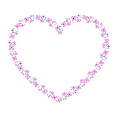 Taşıyıcı el çizilmiş düz tasarım kalpler sınır ve çerçeve