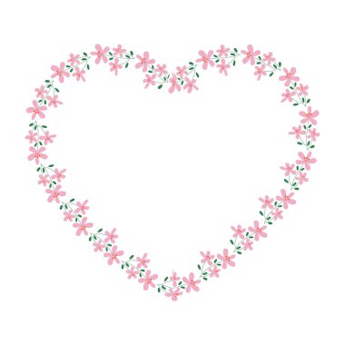 Taşıyıcı el çizilmiş düz tasarım kalpler sınır ve çerçeve