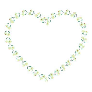 Taşıyıcı el çizilmiş düz tasarım kalpler sınır ve çerçeve