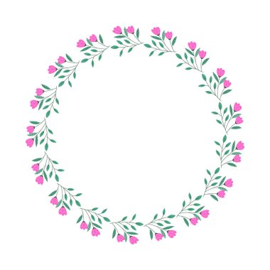 vektör el çizimi bahar çiçeği çerçeve kavramı