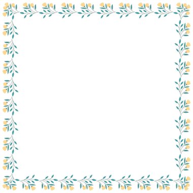 vektör el çizimi bahar çiçeği çerçeve kavramı