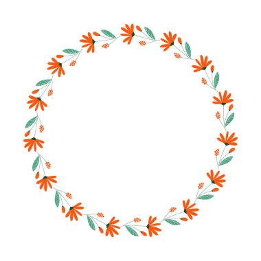 vektör el çizimi bahar çiçeği çerçeve kavramı