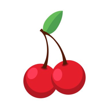 Vektör kiraz vektör izole ikonu. Emoji çizimi. kiraz vektör simgesi