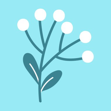 Mavi arkaplanda vektör noel bitkileri