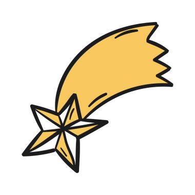 Beyaz arkaplanda elle çizilmiş vektör yıldız