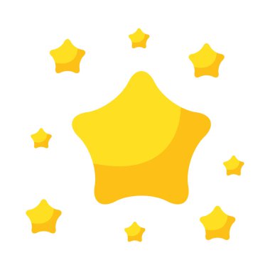 Vektör yıldızlar çizgisinde sanat simgeleri parıldayan yıldız simgeleri parlıyor