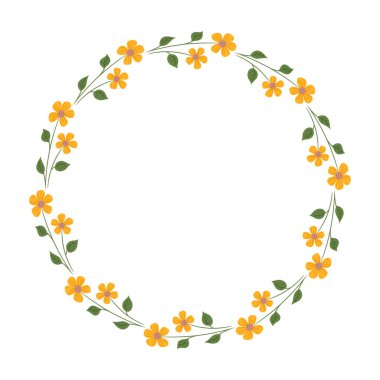 Vektör el çizilmiş bahar çiçekli çerçevesi