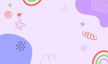  El çizimi düz tasarım soyut karalama arkaplanı