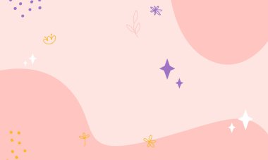 El çizimi düz tasarım soyut karalama arkaplanı