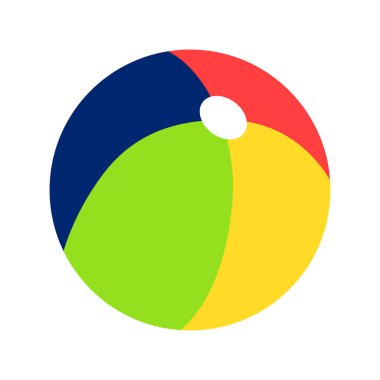 Beyaz arkaplanda vektör renkli plaj topu