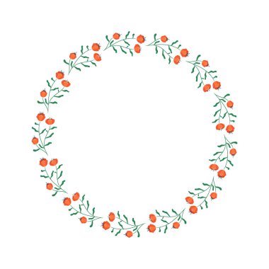 Vektör el çizilmiş bahar çiçekli çerçevesi