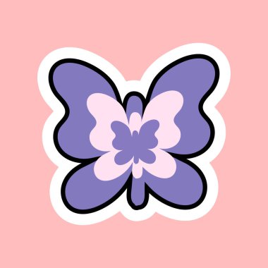 El çizimi kelebek çizimi dövme etiketleri afişi için çizim