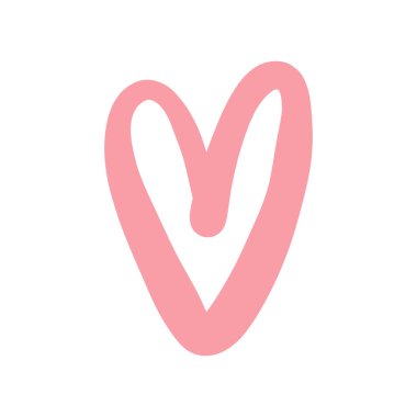 Kalp karalaması. beyaz üzerinde izole illüstrasyon