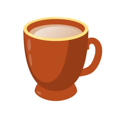 Beyaz arkaplanda izole edilmiş fincan tabağındaki vektör kahve bardağı