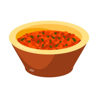 Beyaz arka planda izole edilmiş kırmızı biberli Meksika yemeği.