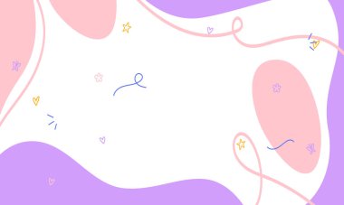 El çizimi düz tasarım soyut karalama arkaplanı