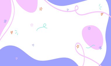 El çizimi düz tasarım soyut karalama arkaplanı