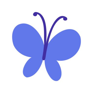 Beyaz arkaplanda düz kelebek çizimi