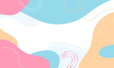 El çizimi düz tasarım soyut karalama arkaplanı