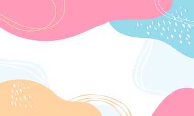 El çizimi düz tasarım soyut karalama arkaplanı