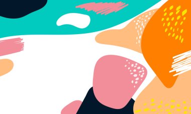 El çizimi düz tasarım soyut karalama arkaplanı