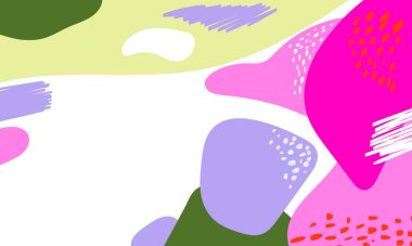 El çizimi düz tasarım soyut karalama arkaplanı