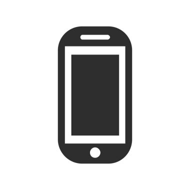 Beyaz arkaplanda cep telefonu simgesi taşıyıcısı