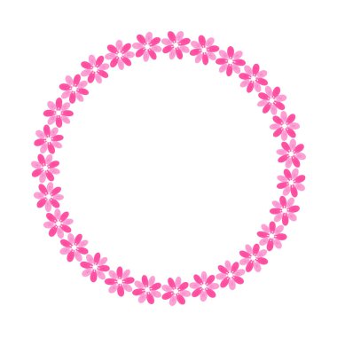 Vektör el beyaz üzerine bahar çiçeği çerçevesi çizdi