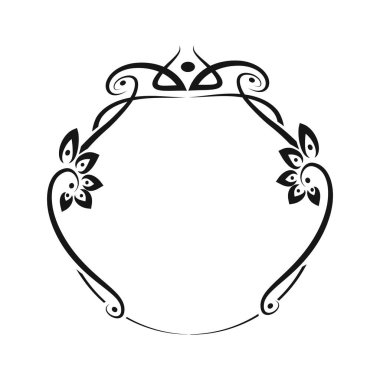 Beyaz arkaplanda vektör süslemeli vintage çerçeve