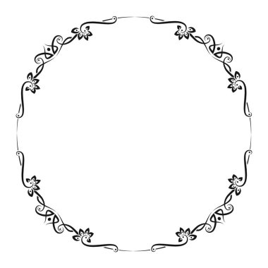 Beyaz arkaplanda vektör süslemeli vintage çerçeve