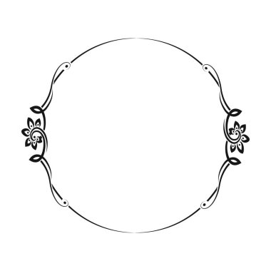 Beyaz arkaplanda vektör süslemeli vintage çerçeve