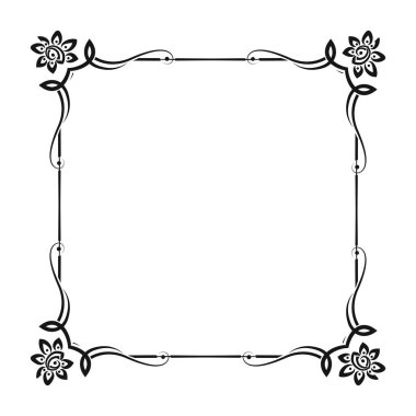 Beyaz arkaplanda vektör süslemeli vintage çerçeve