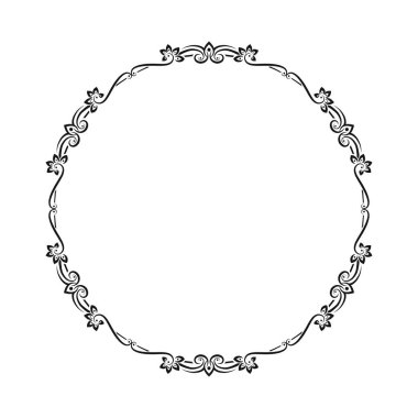 vektör eli beyaz arkaplana süslemeli çerçeve çizdi